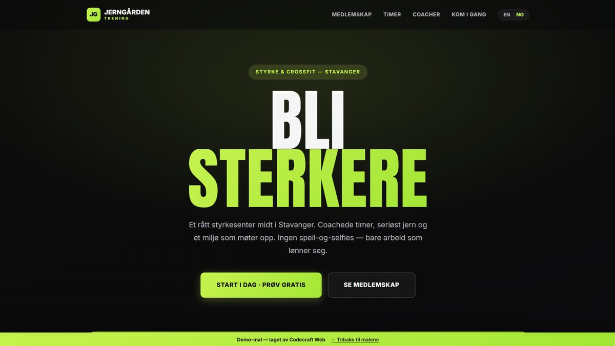 Bold modern website template