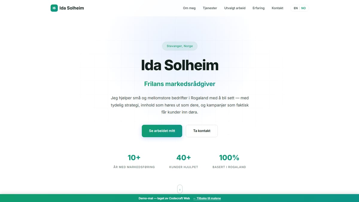 Minimal portfolio website template